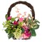 Northlight Leafy Hydrangea Floral Spring Hanging Basket - 16" - Pink